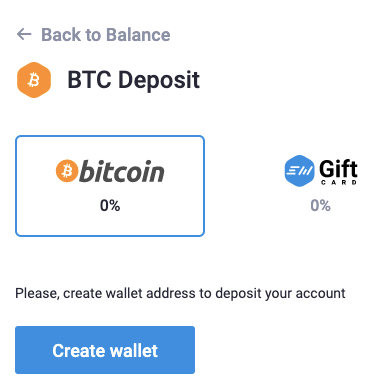 Create BTC Wallet