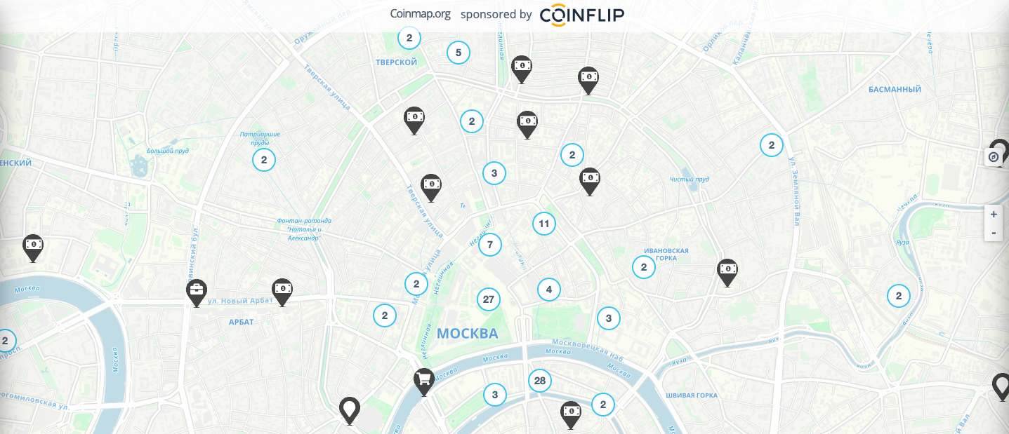BTC карта кафе в Москве